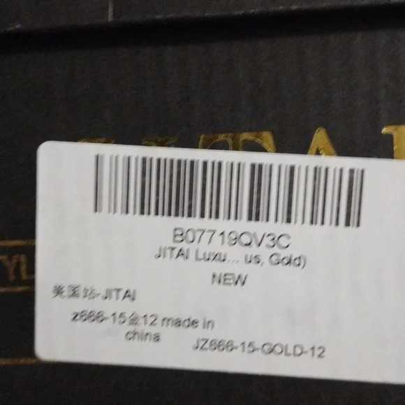 Jitia men's black and gold  slip on dress shoes. Size 12' - Picture 8 of 8